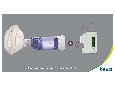 OptiChamber Daimond voorzetkamer - CountAir dosisteller - LiteTouch gezichtsmasker